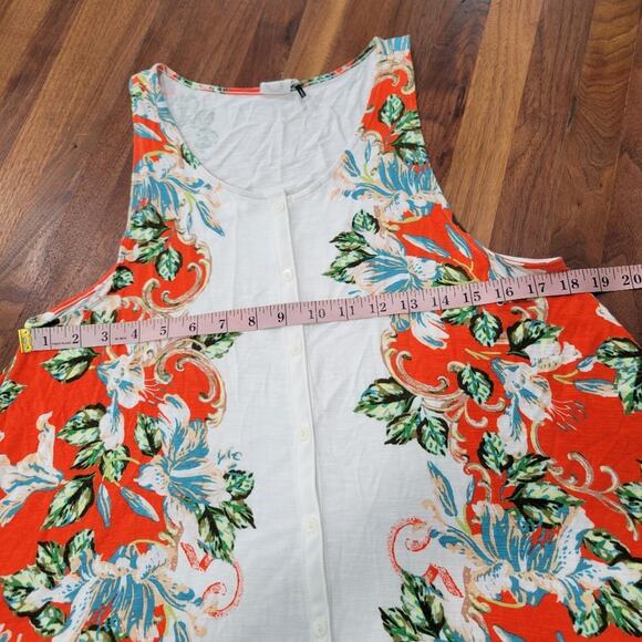 Anthropologie Akemi + Kin Floral Flowy Button Front Tank Size Medium - Picture 5 of 6